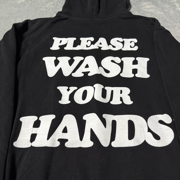 Talentless Heavy Black Long Sleeve Hoodie Sweatshirt Men's S Wash Your Hands - Picture 5 of 9